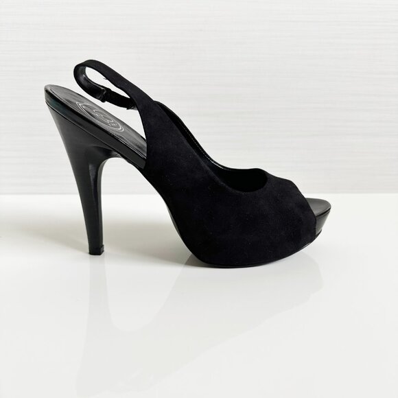 Jessica Simpson Agyness 2 Platform High Heel Pumps Slingback Suede Sandal Size 8 - Picture 1 of 11
